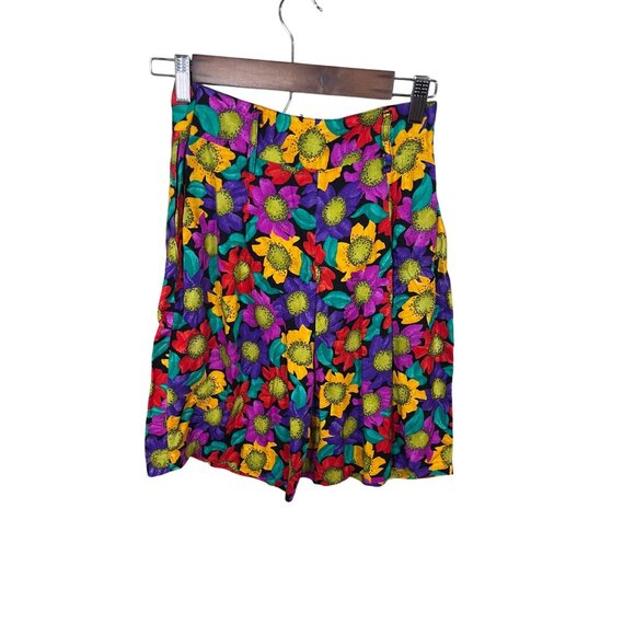 Cristina Retro Floral Shirt M Chic Mod Shorts Preppy Mod Colorful 70s - Picture 12 of 14